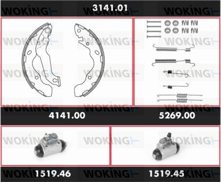 Woking 3141.01 - Комплект спирачна челюст vvparts.bg