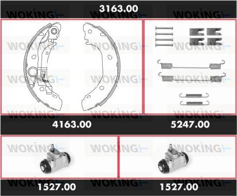 Woking 3163.00 - Комплект спирачна челюст vvparts.bg