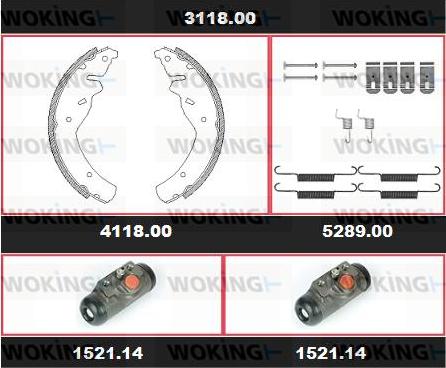 Woking 3118.00 - Комплект спирачна челюст vvparts.bg