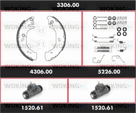 Woking 3306.00 - Комплект спирачна челюст vvparts.bg