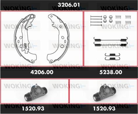 Woking 3206.01 - Комплект спирачна челюст vvparts.bg