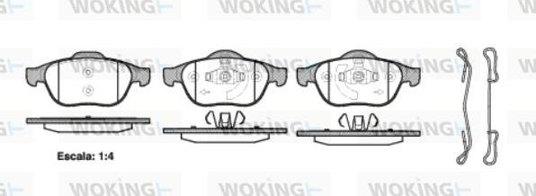 Woking P9433.20 - Комплект спирачно феродо, дискови спирачки vvparts.bg
