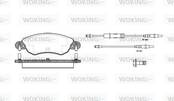 Woking P9293.04 - Комплект спирачно феродо, дискови спирачки vvparts.bg