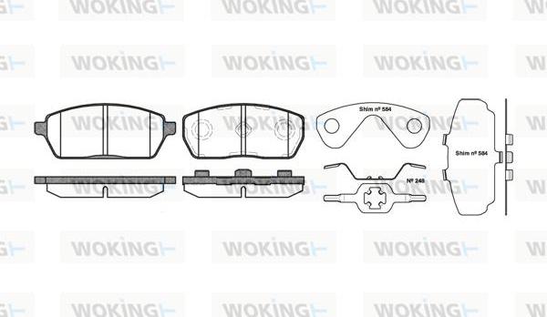 Woking P4933.00 - Комплект спирачно феродо, дискови спирачки vvparts.bg