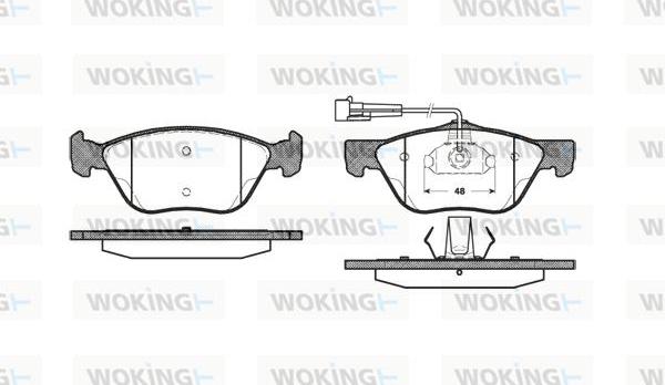 Woking P4893.02 - Комплект спирачно феродо, дискови спирачки vvparts.bg