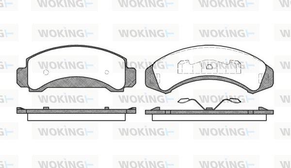 Woking P4233.00 - Комплект спирачно феродо, дискови спирачки vvparts.bg