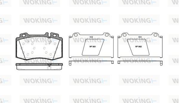 Woking P6693.00 - Комплект спирачно феродо, дискови спирачки vvparts.bg