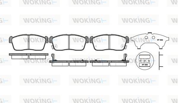 Woking P6243.02 - Комплект спирачно феродо, дискови спирачки vvparts.bg