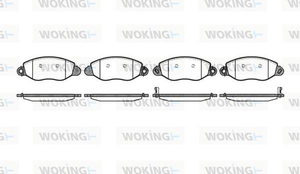 Woking P6723.12 - Комплект спирачно феродо, дискови спирачки vvparts.bg