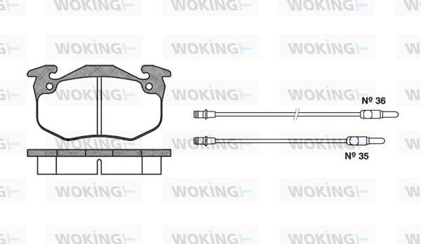 Woking P0443.14 - Комплект спирачно феродо, дискови спирачки vvparts.bg