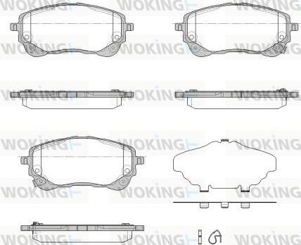 Woking P19583.02 - Комплект спирачно феродо, дискови спирачки vvparts.bg