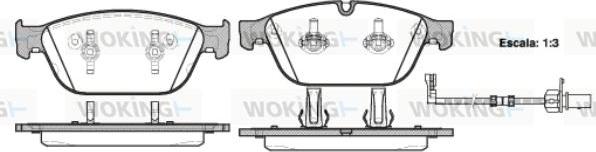 Woking P15433.02 - Комплект спирачно феродо, дискови спирачки vvparts.bg