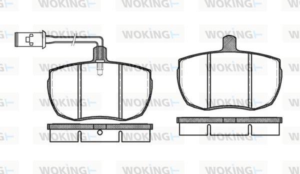 Woking P1563.12 - Комплект спирачно феродо, дискови спирачки vvparts.bg