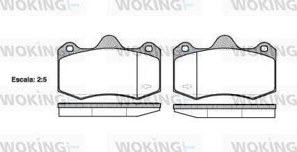 Woking P15043.00 - Комплект спирачно феродо, дискови спирачки vvparts.bg
