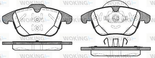 Woking P15823.00 - Комплект спирачно феродо, дискови спирачки vvparts.bg