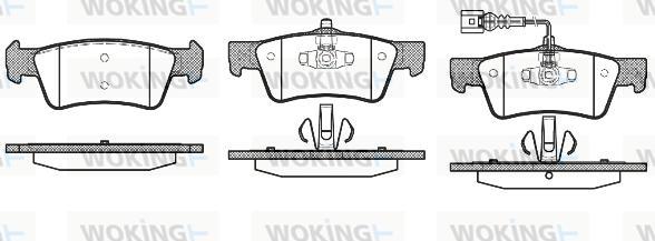 Woking P10873.01 - Комплект спирачно феродо, дискови спирачки vvparts.bg