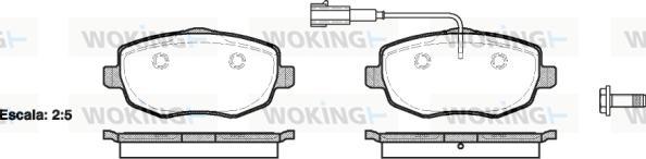 Woking P11993.01 - Комплект спирачно феродо, дискови спирачки vvparts.bg