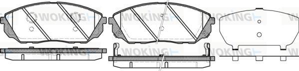 Woking P11413.12 - Комплект спирачно феродо, дискови спирачки vvparts.bg