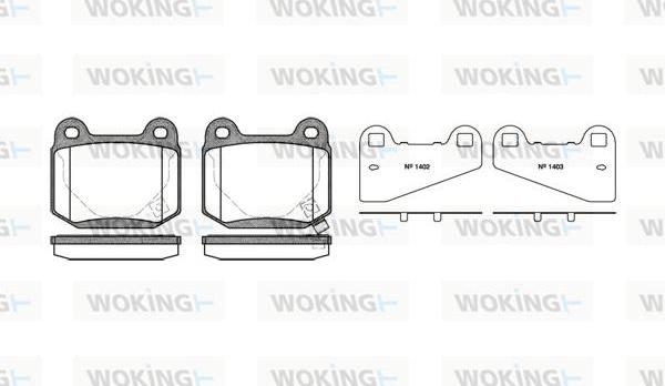 Woking P1143.52 - Комплект спирачно феродо, дискови спирачки vvparts.bg