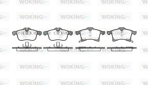 Woking P11363.02 - Комплект спирачно феродо, дискови спирачки vvparts.bg