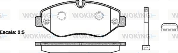 Woking P13453.10 - Комплект спирачно феродо, дискови спирачки vvparts.bg