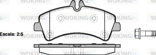 Woking P13473.00 - Комплект спирачно феродо, дискови спирачки vvparts.bg