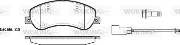 Woking P13503.02 - Комплект спирачно феродо, дискови спирачки vvparts.bg