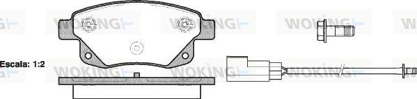 Woking P13523.02 - Комплект спирачно феродо, дискови спирачки vvparts.bg