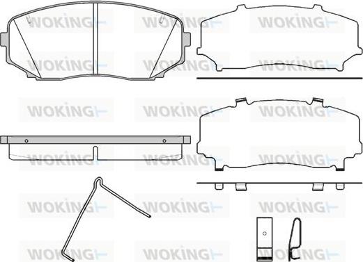 Woking P13673.02 - Комплект спирачно феродо, дискови спирачки vvparts.bg