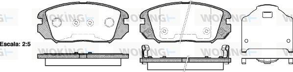 Woking P13043.02 - Комплект спирачно феродо, дискови спирачки vvparts.bg