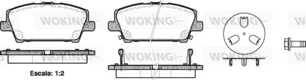 Woking P13053.02 - Комплект спирачно феродо, дискови спирачки vvparts.bg