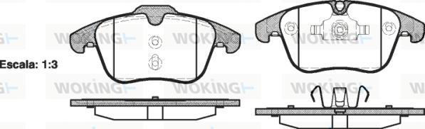 Woking P13193.00 - Комплект спирачно феродо, дискови спирачки vvparts.bg