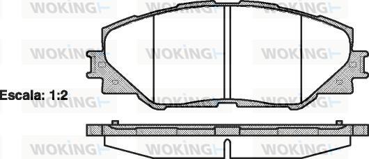 Woking P13343.00 - Комплект спирачно феродо, дискови спирачки vvparts.bg