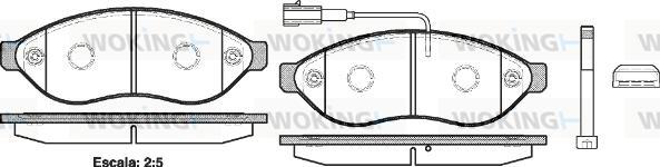 Woking P13373.01 - Комплект спирачно феродо, дискови спирачки vvparts.bg