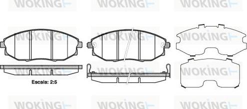 Woking P13233.02 - Комплект спирачно феродо, дискови спирачки vvparts.bg