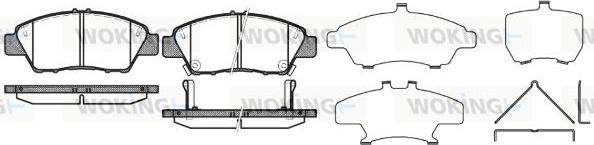 Woking P12583.02 - Комплект спирачно феродо, дискови спирачки vvparts.bg