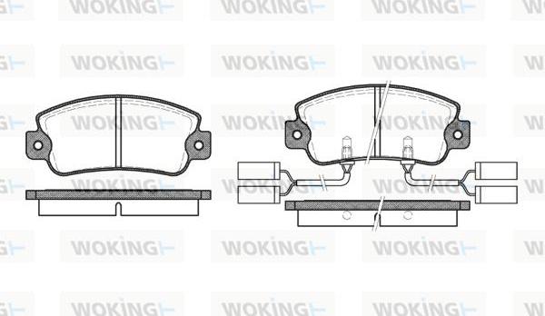 Woking P1253.22 - Комплект спирачно феродо, дискови спирачки vvparts.bg