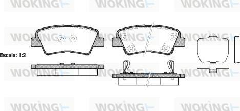 Woking P12623.02 - Комплект спирачно феродо, дискови спирачки vvparts.bg