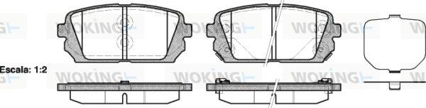 Woking P12033.02 - Комплект спирачно феродо, дискови спирачки vvparts.bg