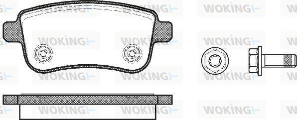 Woking P12873.00 - Комплект спирачно феродо, дискови спирачки vvparts.bg