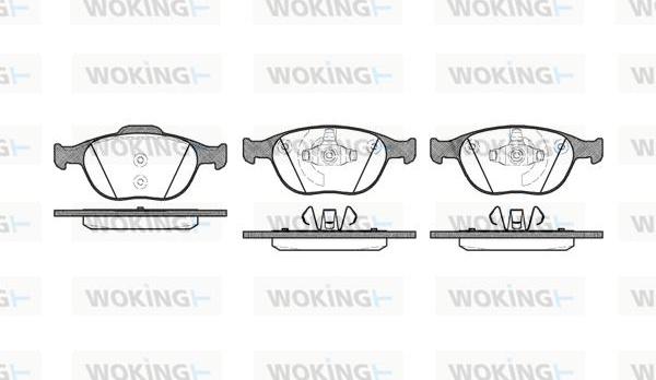 Woking P8843.00 - Комплект спирачно феродо, дискови спирачки vvparts.bg