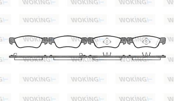 Woking P3953.04 - Комплект спирачно феродо, дискови спирачки vvparts.bg