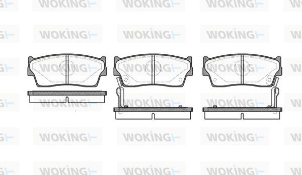 Woking P3893.02 - Комплект спирачно феродо, дискови спирачки vvparts.bg