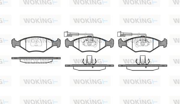 Woking P3813.42 - Комплект спирачно феродо, дискови спирачки vvparts.bg