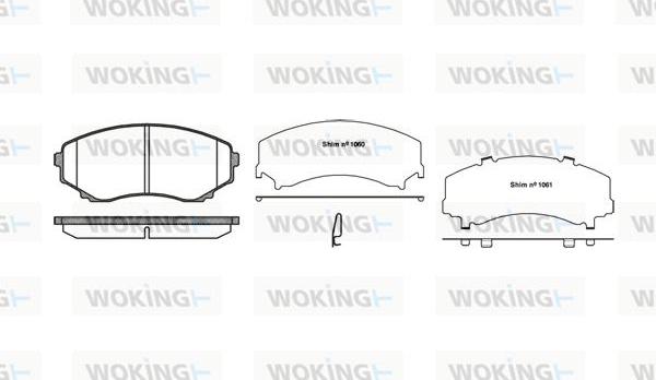 Woking P2973.22 - Комплект спирачно феродо, дискови спирачки vvparts.bg