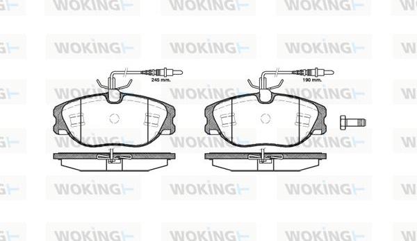 Woking P2053.44 - Комплект спирачно феродо, дискови спирачки vvparts.bg