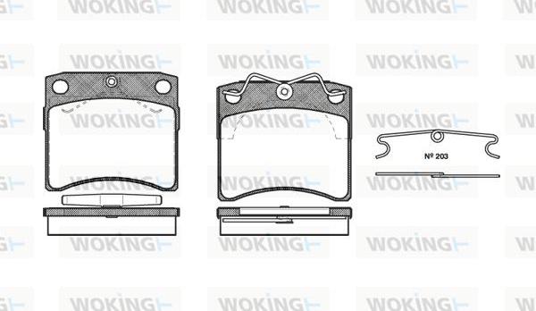 Woking P2853.10 - Комплект спирачно феродо, дискови спирачки vvparts.bg