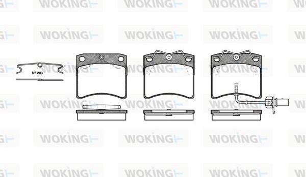 Woking P2853.11 - Комплект спирачно феродо, дискови спирачки vvparts.bg