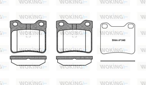 Woking P2213.10 - Комплект спирачно феродо, дискови спирачки vvparts.bg