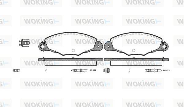 Woking P7593.04 - Комплект спирачно феродо, дискови спирачки vvparts.bg